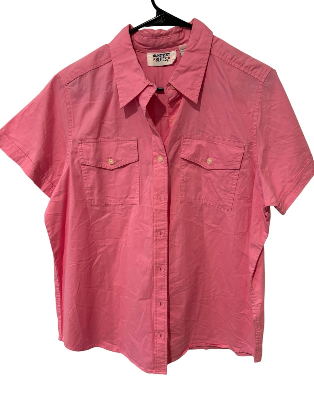 Mainstreet Blues Women's Pink Short-Sleeve Button-Down Shirt